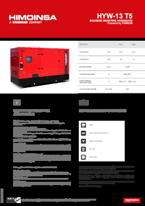Dízel generátorok HIMOINSA HYW-13 T5
