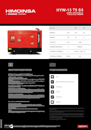 Dízel generátorok HIMOINSA HYW-13 T5 S5