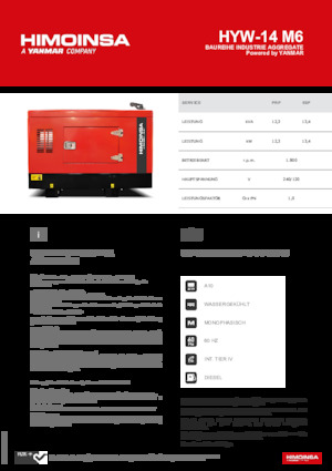 Dízel generátorok HIMOINSA HYW-14 M6