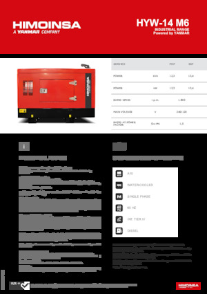 Dízel generátorok HIMOINSA HYW-14 M6