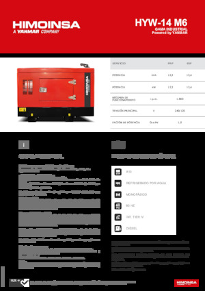 Dízel generátorok HIMOINSA HYW-14 M6