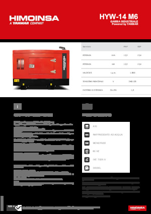 Dízel generátorok HIMOINSA HYW-14 M6