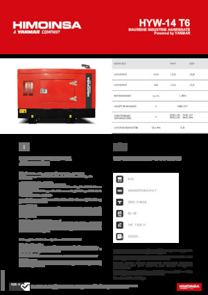 Dízel generátorok HIMOINSA HYW-14 T6