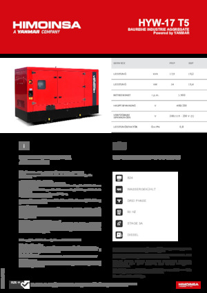 Dízel generátorok HIMOINSA HYW-17 T5