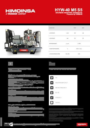 Dízel generátorok HIMOINSA HYW-40 M5 S5