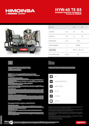 Dízel generátorok HIMOINSA HYW-45 T5 S5