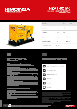 Dízel generátorok HIMOINSA HZA1-6C M6