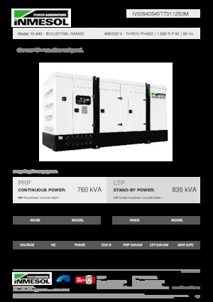 Dízel generátorok INMESOL IV-840