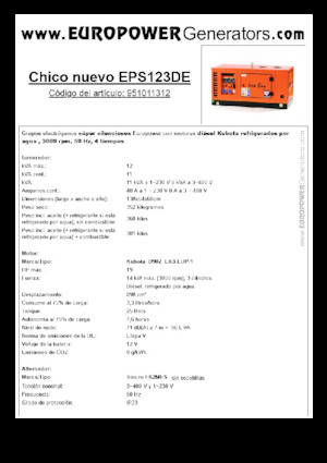 Dízel generátorok Europower New Boy EPS123DE (S)