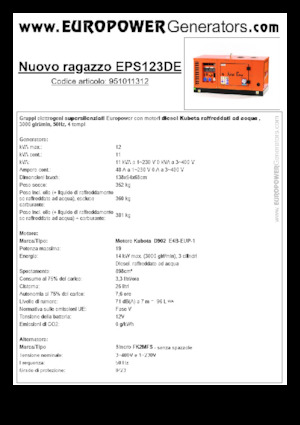 Dízel generátorok Europower New Boy EPS123DE (S)
