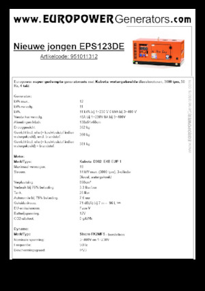Dízel generátorok Europower New Boy EPS123DE (S)