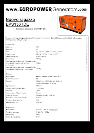 Dízel generátorok Europower New Boy EPS133TDE (S)