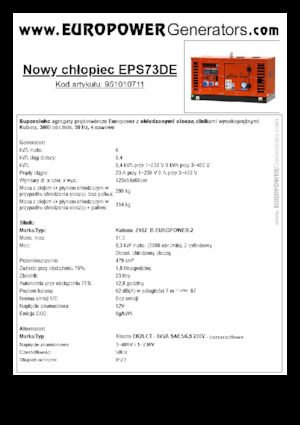 Dízel generátorok Europower New Boy EPS73DE (S)