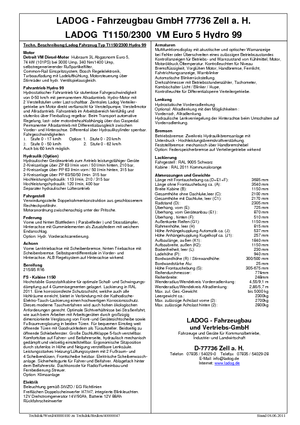 Kommuniális traktorok - elülső felfüggesztéssel Ladog T 1150/2300 T3