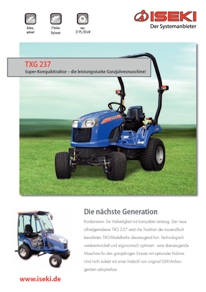 Kompakt kommunális traktorok Iseki TXG 237