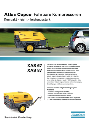 Mobilkompresszorok - dízel, elektromos, benzines Atlas Copco XAS 67 Dd