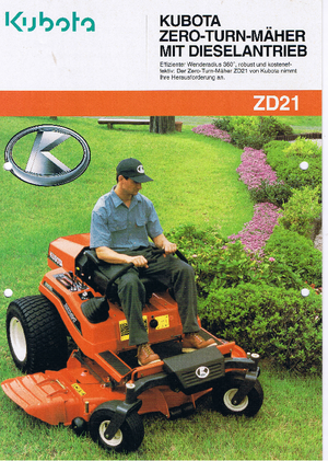 Kommuniális traktorok - elülső felfüggesztéssel Kubota ZD 21