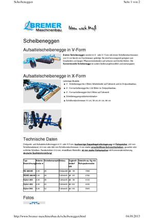 Tárcsák Bremer Xylon 400