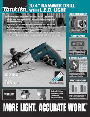 Fűrók és csavarbehajtók Makita HP2070F
