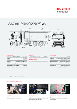 Kettős működésű seprőgépkocsik Bucher-Schörling MaxPowa V120