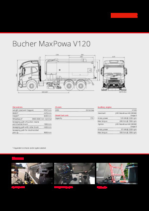 Kettős működésű seprőgépkocsik Bucher-Schörling MaxPowa V120