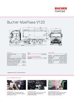 Kettős működésű seprőgépkocsik Bucher-Schörling MaxPowa V120