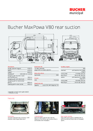 Kettős működésű seprőgépkocsik Bucher-Schörling MaxPowa V80h rear suction