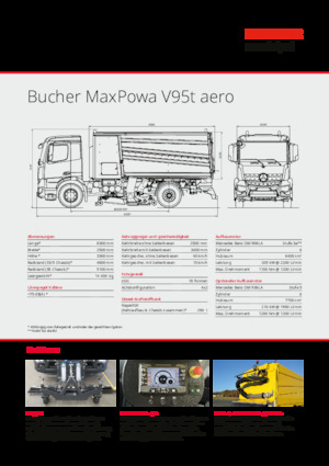 Kettős működésű seprőgépkocsik Bucher-Schörling MaxPowa V95t aero