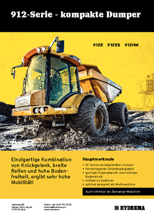 Csuklóvázas dömperek Hydrema H 912 ES