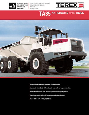 Csuklóvázas dömperek Terex TA 35-7