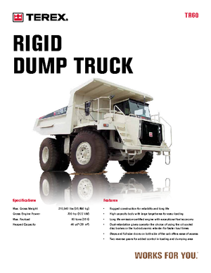 Merevvázas dömperek Terex TR 60