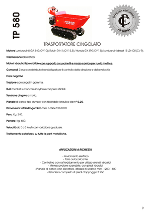 Lánctalpas dömperek Camisa TP 580