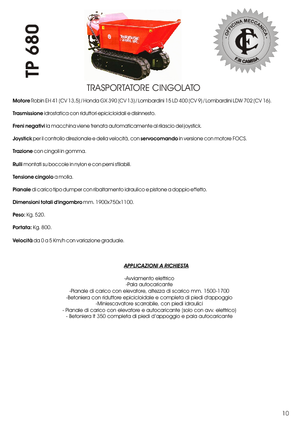 Lánctalpas dömperek Camisa TP 680