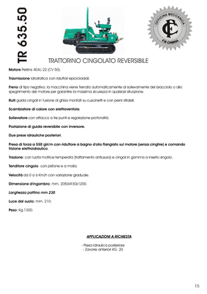 Lánctalpas traktorok Camisa TR 635.50