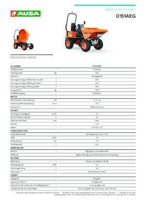 Elektromos kerekes dömperek Ausa D 151 AEG