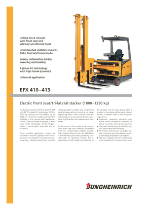 Elektromos oldalvilás taroncák Jungheinrich EFX 413