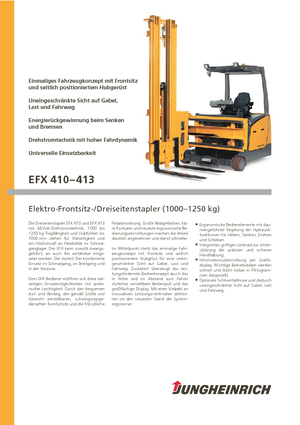 Elektromos oldalvilás taroncák Jungheinrich EFX 413