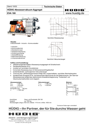 Talajvíz csökkentő aggregátok Hüdig Eva 180 *