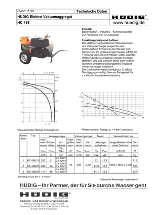 Talajvíz csökkentő aggregátok Hüdig HC 488/15