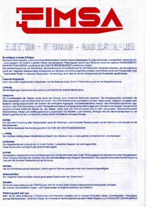 Elektromos targoncák Fimsa ET 2508