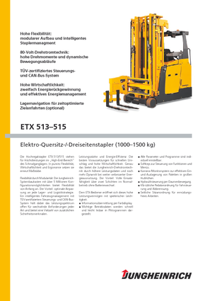 Elektromos oldalvilás taroncák Jungheinrich ETX 515