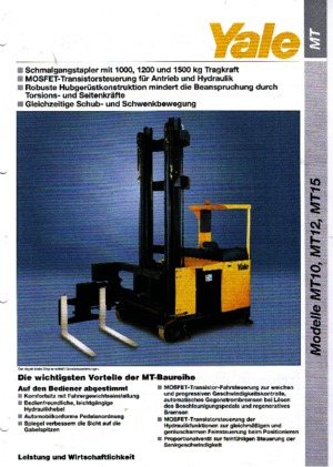Elektromos oldalvilás taroncák Yale MT 15
