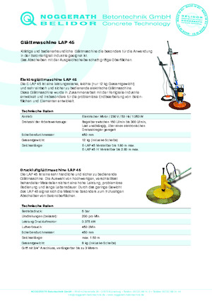 Gyalogkiséretű simítók Belidor-Noggerath LAP 45