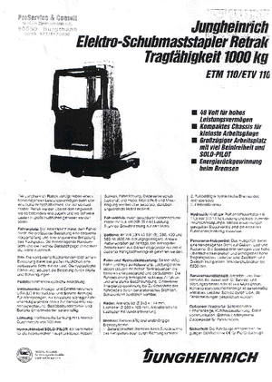 Felrakó targoncák Jungheinrich ETM/ETV 110