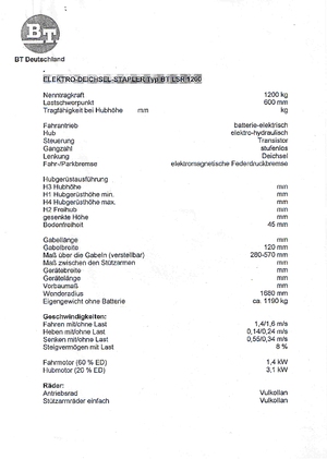 Felrakó targoncák BT LSR 1200