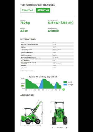 Elektromos gumikerekes rakodók Avant Tecno e6