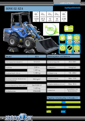 Elektromos gumikerekes rakodók Multione EZ 8