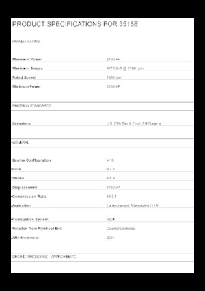 Motorok Caterpillar 3516E