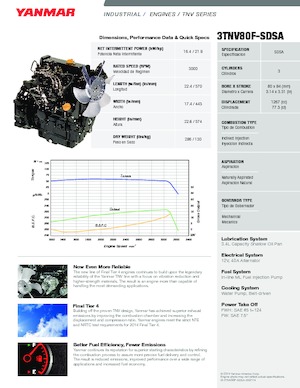 Motorok Yanmar 3TNV80F-SDSA