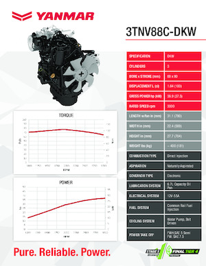 Motorok Yanmar 3TNV88C-DKW